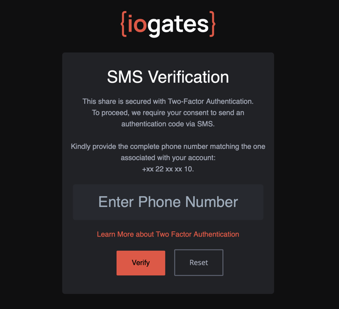 SMS Consent Screen